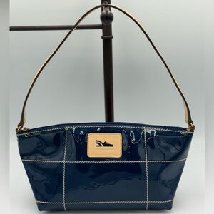 Salvatore Ferragamo Dark Blue Patent Shoulder Bag